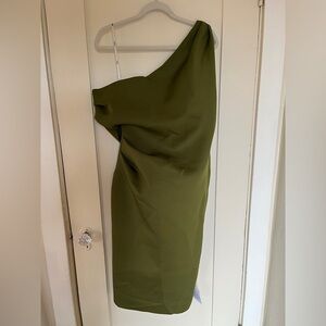 Green neoprene asymmetrical dress, asos